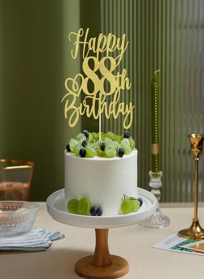 YUINYO Glitter Happy 88th Birthday Cake Topper,Cheers to 88 Years,happy 88th Birthday Cake Topper,88th Anniversary Cake Topper, men and women 88years old happy birthday Party Decoration(88th Gold) - Image 5